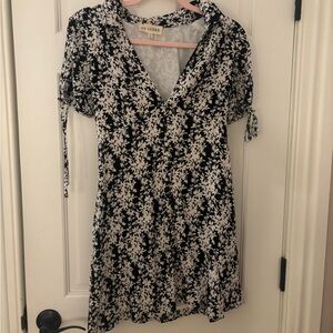 Black and white floral dress